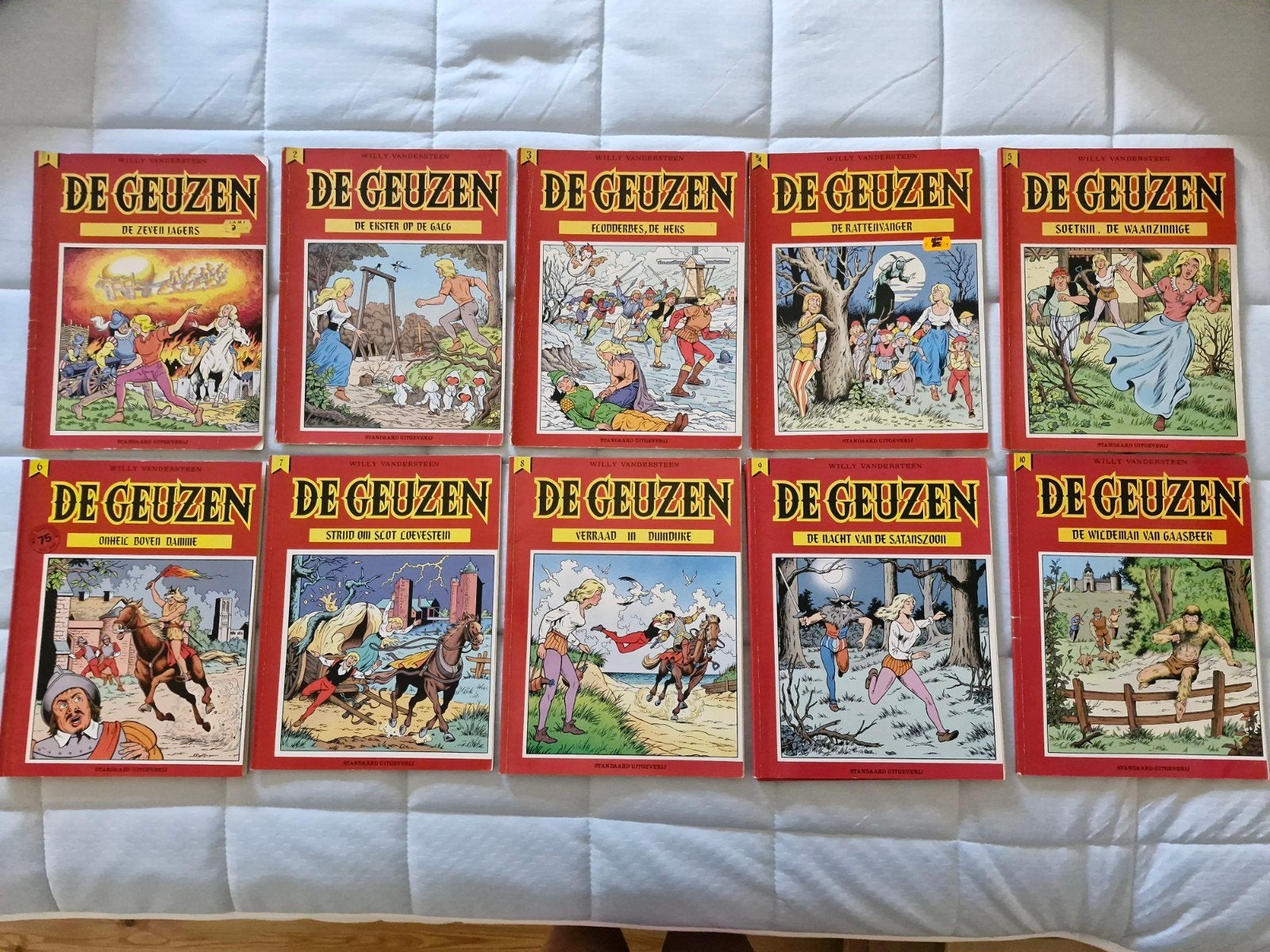 COMPLETE REEKS: De Geuzen (1 t/m 10) – ALLEMAAL EERSTE DRUK!, Boeken, Stripverhalen, Gelezen, Willy Vandersteen, Ophalen of Verzenden
