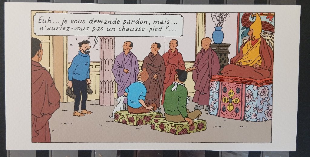 Carte postale (6) : Exposition "Tintin au Tibet", Enlèvement