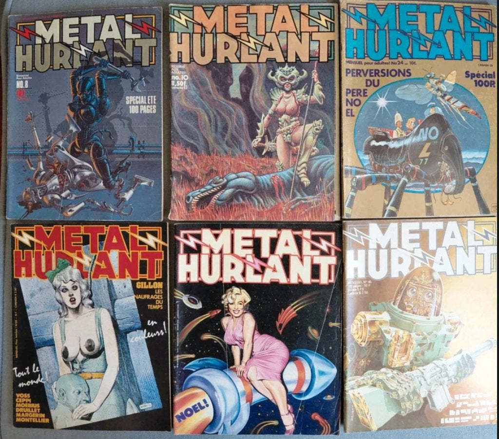 Lot 6 magazines Métal Hurlant vintage – Humanoïdes Associés, Boeken, Stripverhalen, Gelezen, Ophalen of Verzenden, Moebius, Meerdere stripboeken