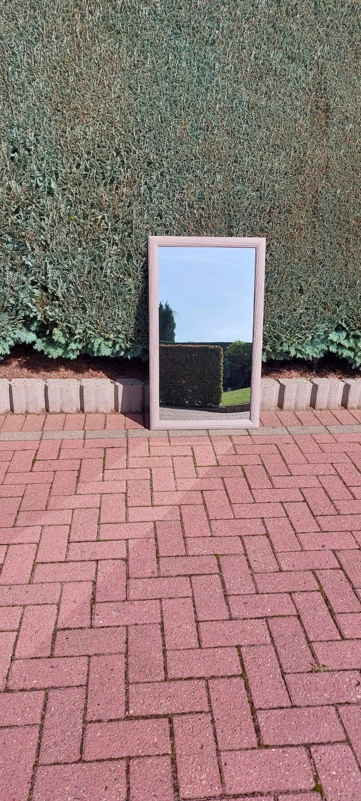 mooie spiegel, Ophalen, 100 tot 150 cm, Zo goed als nieuw, Rechthoekig