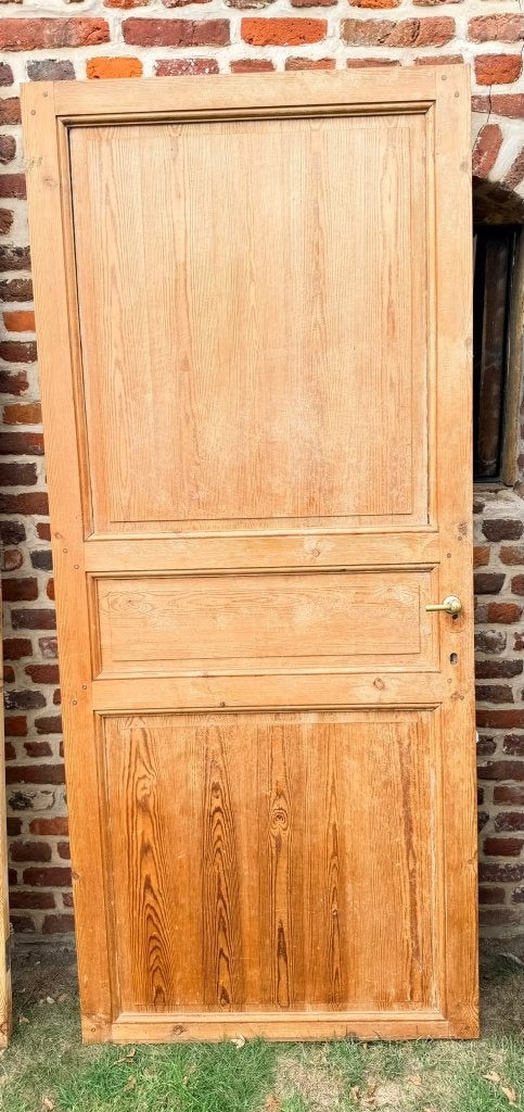 Oude houten pitch pine deur - 205 x 88,5 cm, Ophalen, Gebruikt, 80 tot 100 cm, Binnendeur