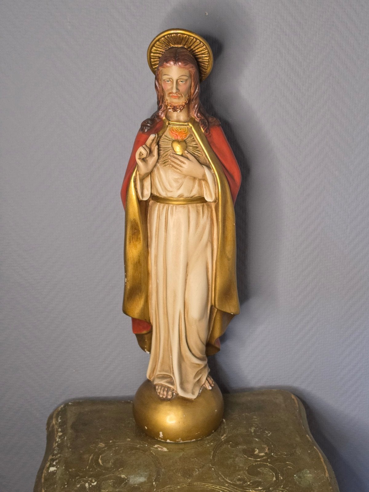 45cm - Guelfi signed and stamped Fortunati depose statue, Antiquités & Art, Enlèvement ou Envoi