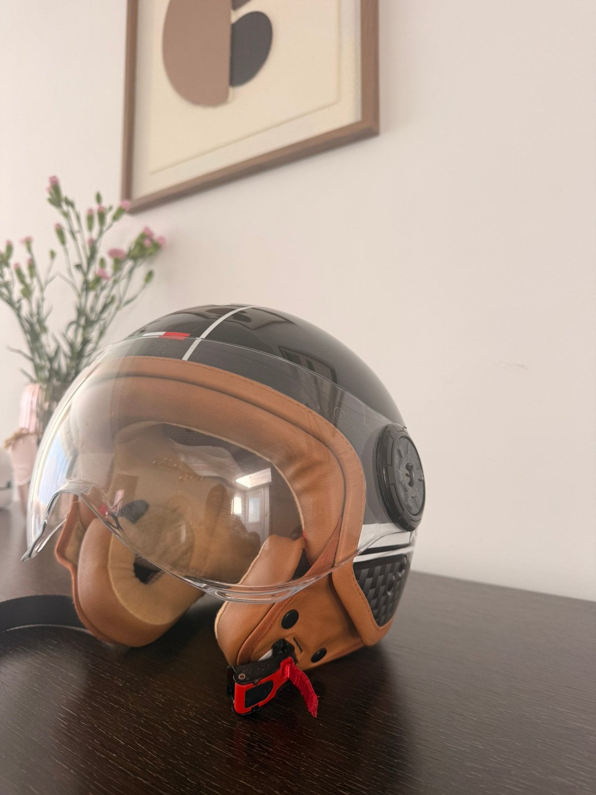 Scooterhelm / jethelm maat S 55-56 cm – zwart, Fietsen en Brommers, Ophalen of Verzenden, Zo goed als nieuw