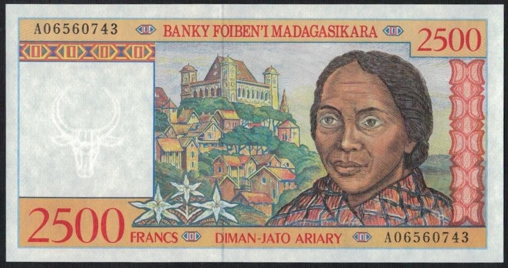 Madagascar – 2500 francs ND 1998-2004, Timbres & Monnaies, Billets de banque | Afrique, Enlèvement ou Envoi, Autres pays, Billets en vrac