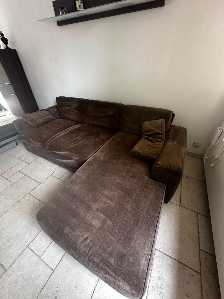 Zetel/slaapbank, Ophalen, Gebruikt, 125 tot 150 cm, Hoekbank