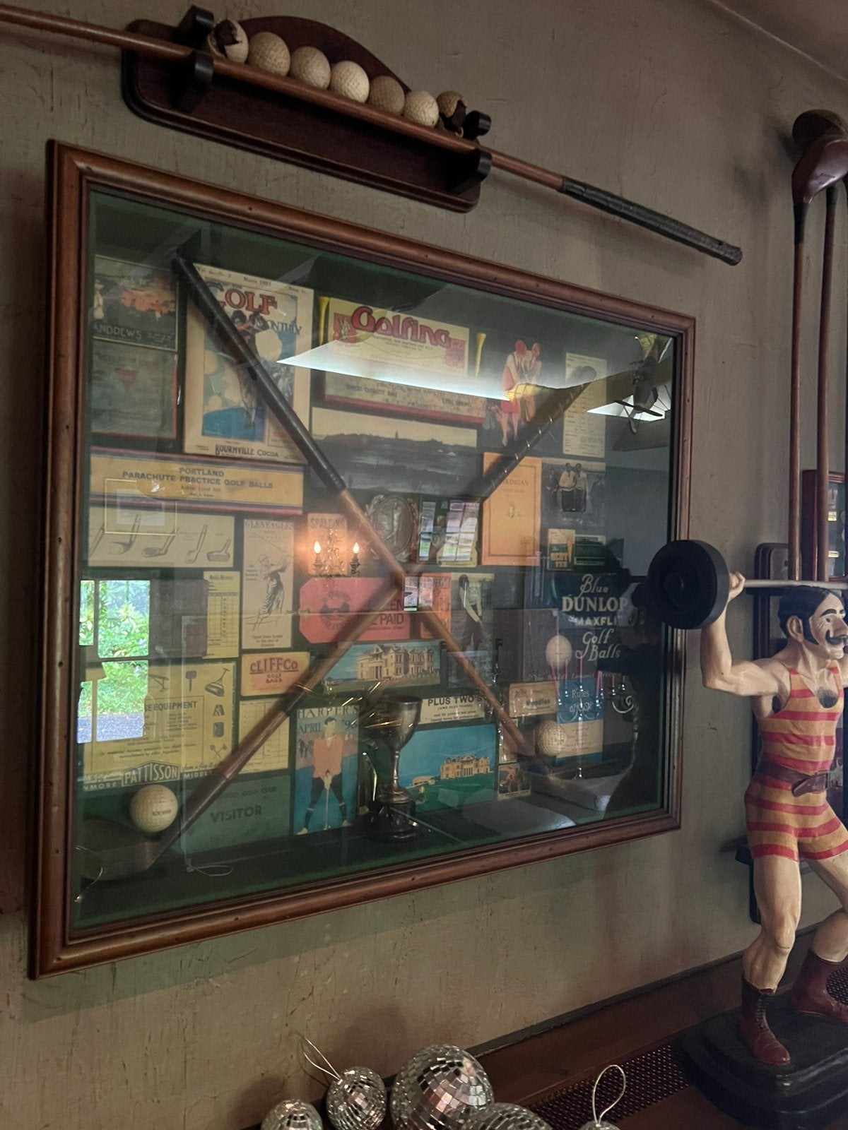 Display case golf schaduwdozen shadowboxe vintage golf, Enlèvement