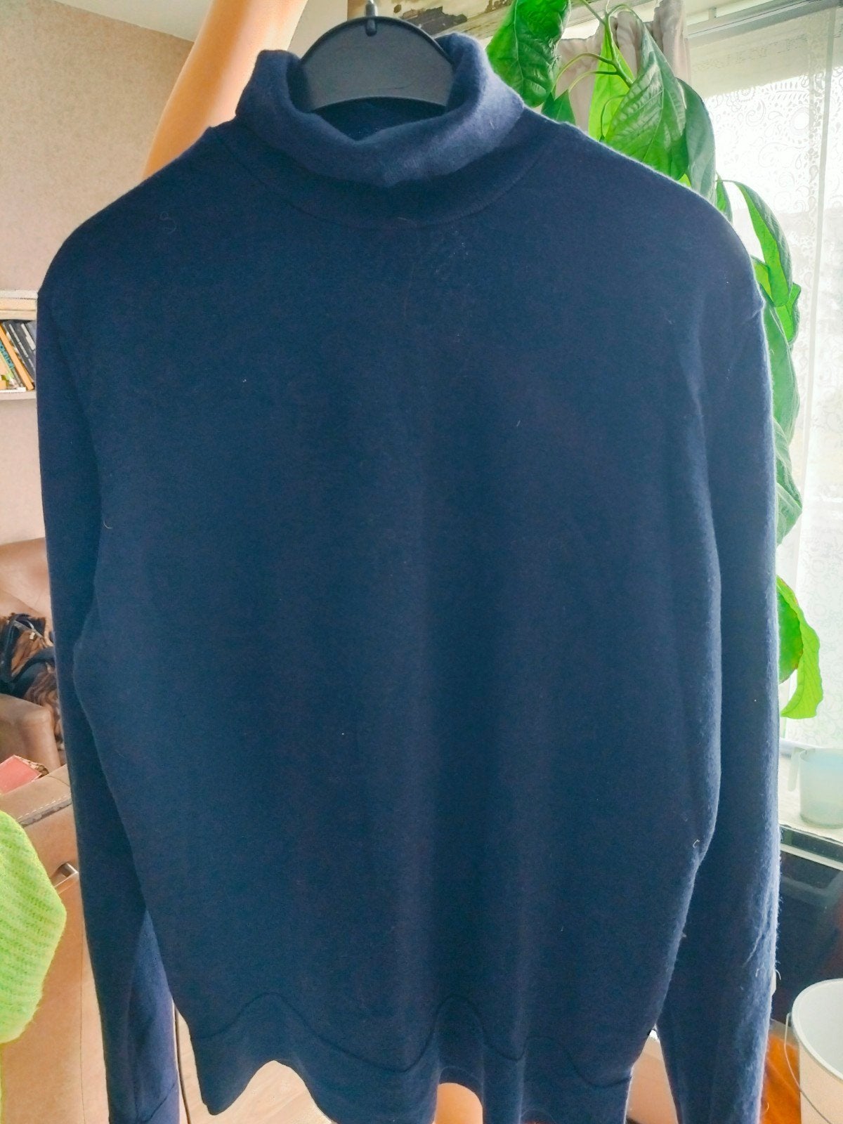 Originele Kelvin Klein  naturel wool trui, donker blauw,, Calvin Klein, Ophalen of Verzenden, Maat 42/44 (L), Blauw
