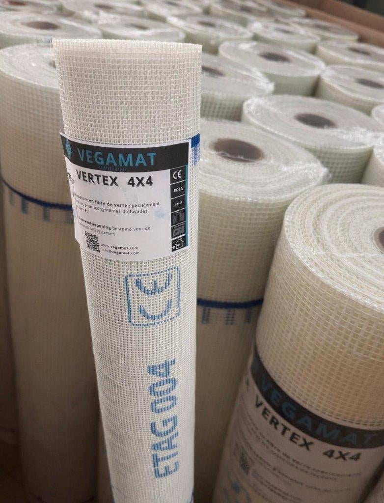 vertex 1mx50m 4x4 Treillis fibre de verre façade, Services & Professionnels, Plâtriers & Carreleurs, Plâtre, Enduit projeté