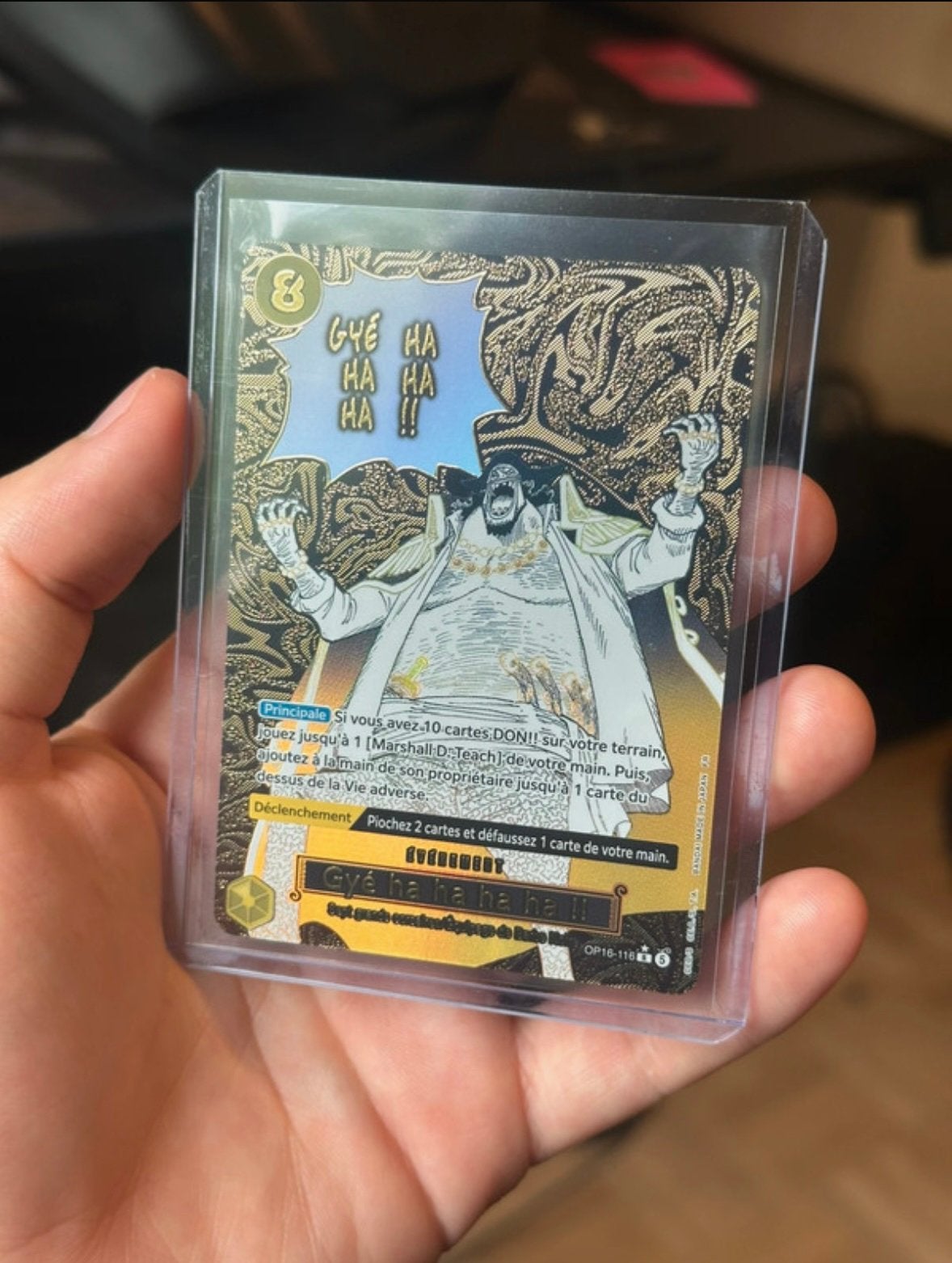 Zehahahaha! Carte one piece tcg Barbe Noire Rare, Enlèvement ou Envoi, Comme neuf