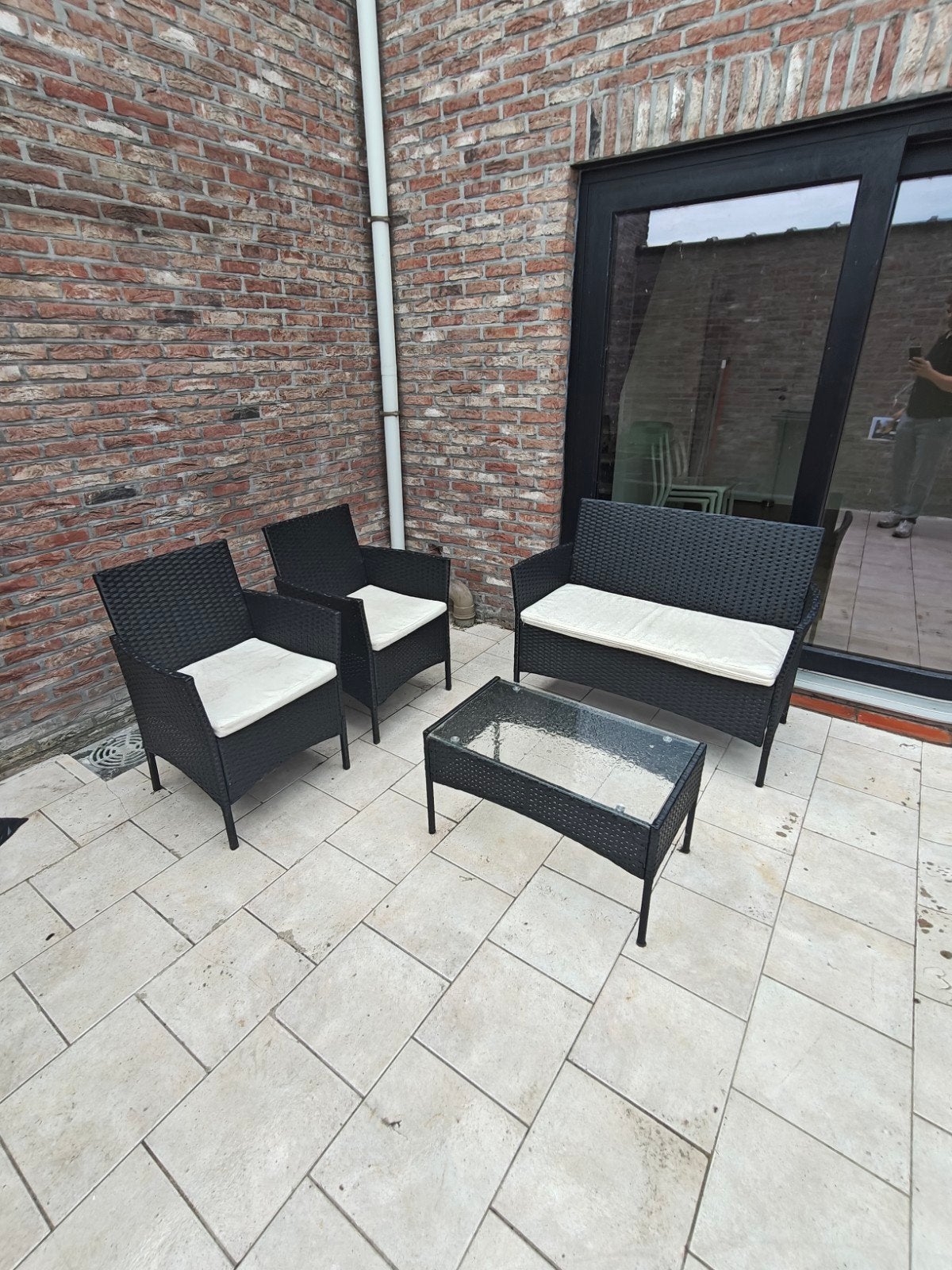 tuinset, Tuin en Terras, Ophalen, 4 zitplaatsen, Kunststof, Gebruikt