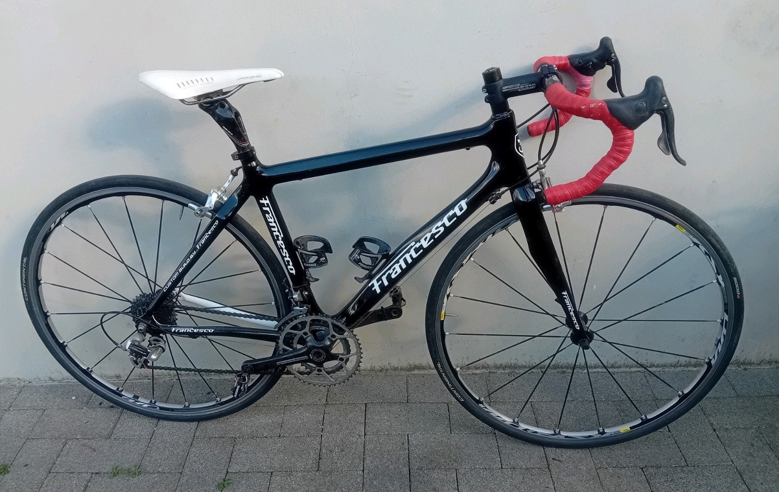 Racefiets carbon Francesco 28inch Compagnolo maat 49 Small🚴, 28 inch, Gebruikt, Velgrem, 49 tot 53 cm