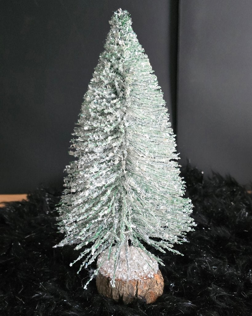 Kerstdecoratie : Kerstboompje met sneeuw - H 28 cm, Diversen, Ophalen of Verzenden, Zo goed als nieuw