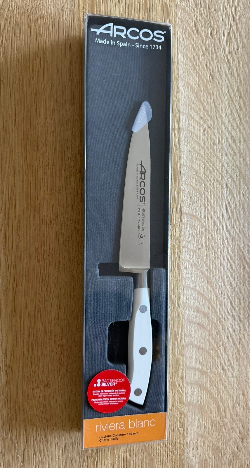 Koksmes Arcos wit te koop, Huis en Inrichting, Keuken | Bestek, Los bestek, Nieuw, Overige merken, Snijmes