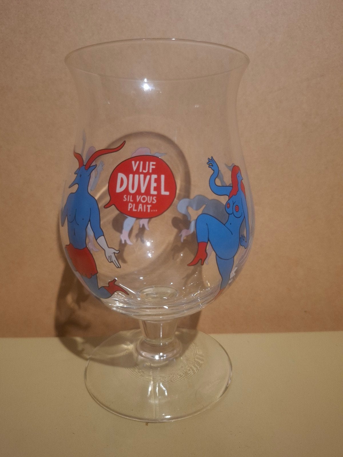 duvel glas Piet parra, Ophalen of Verzenden, Duvel