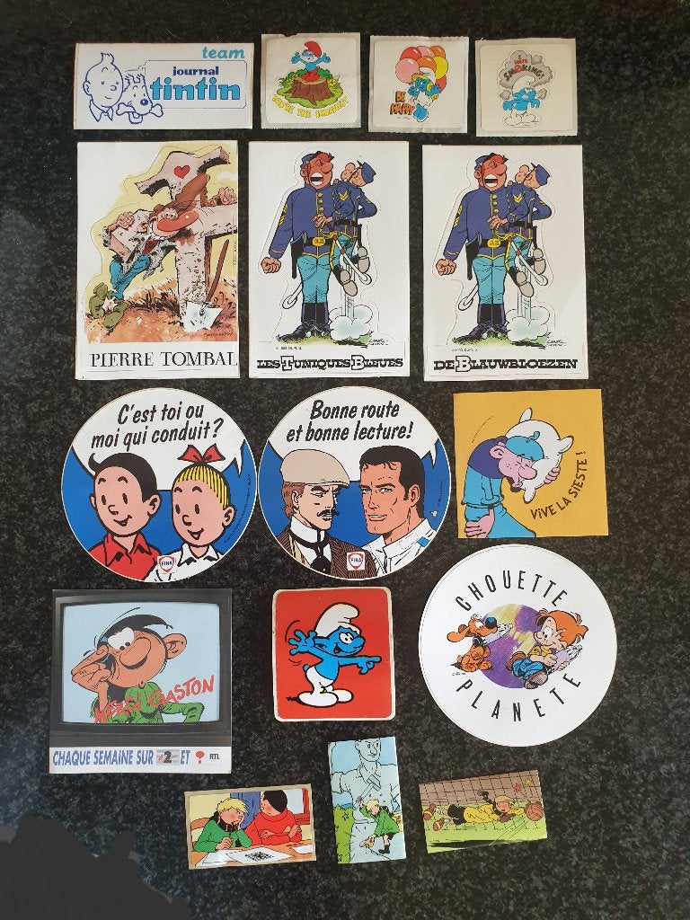 20 autocollants BD (vente à la pièce ou en lot)., Enlèvement ou Envoi, Autres personnages, Comme neuf, Image, Affiche ou Autocollant