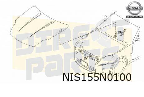 Nissan 350Z (-1/07) motorkap (te spuiten) Origineel! F5100CD, -, -, Nieuw, -