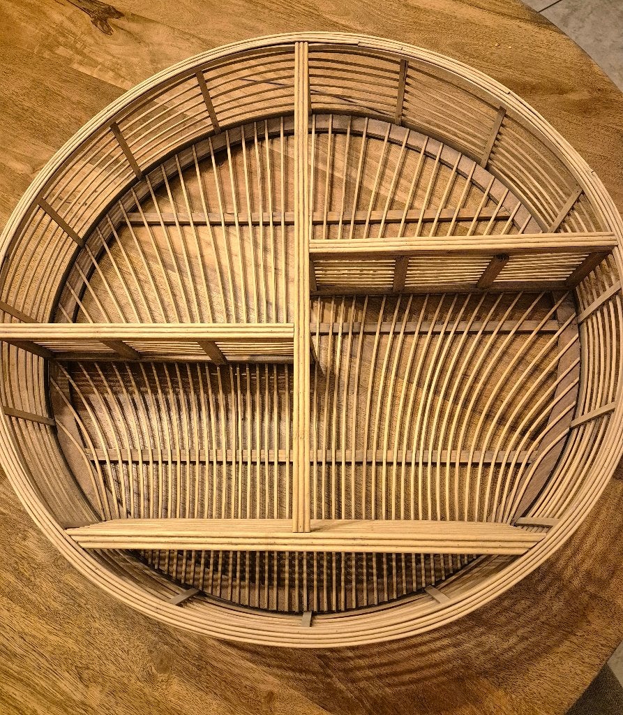 Étagère murale ronde en osier, Enlèvement, Comme neuf