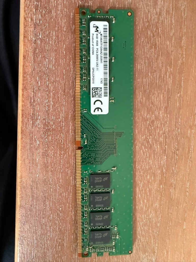 Micron DDR4 8GB 2666MHz – MT8ATF1G64AZ-2G6H1, Computers en Software, RAM geheugen, Ophalen, Gebruikt, DDR4, 8 GB