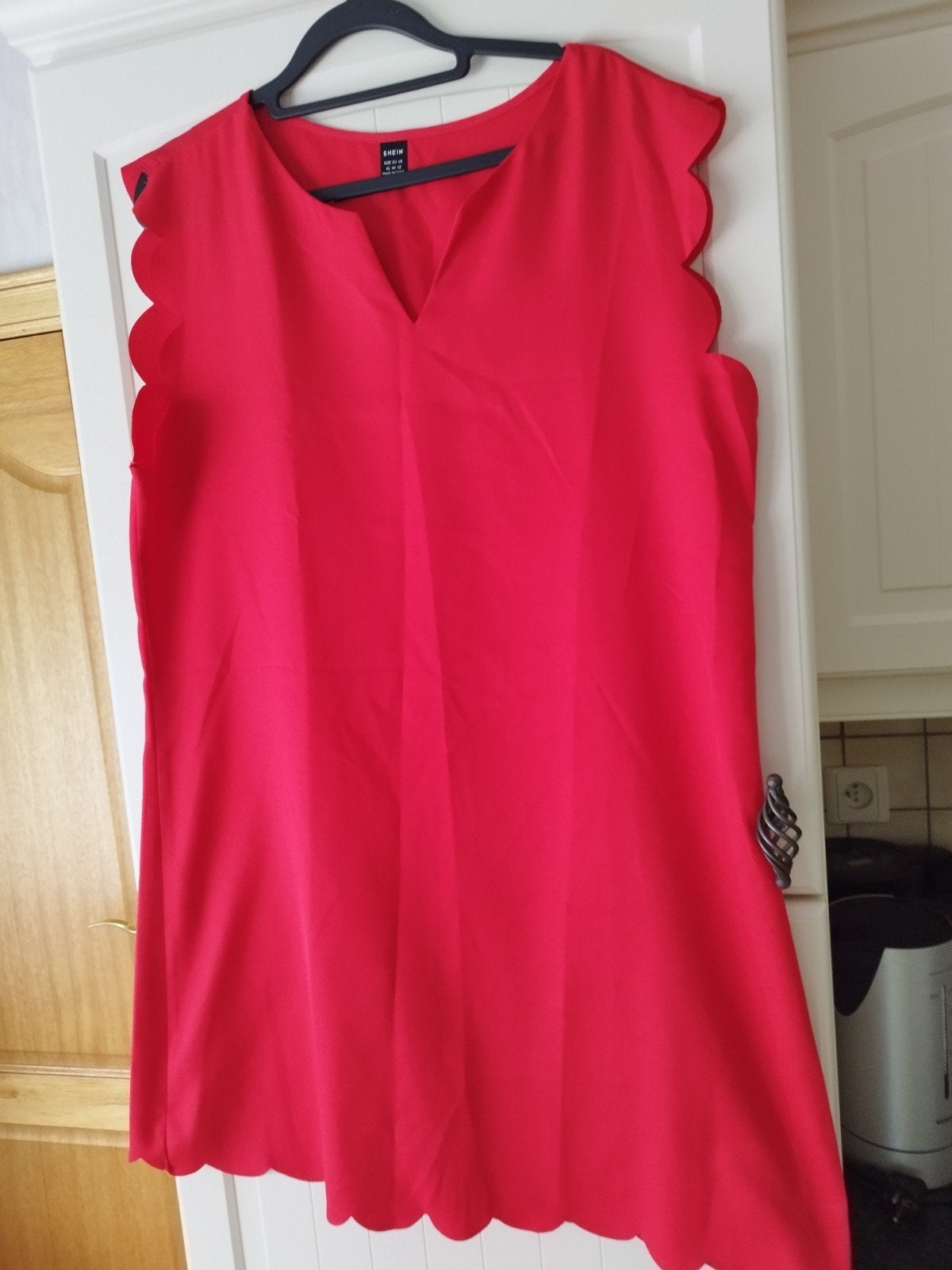 Rood kleed van shein, Maat 46/48 (XL) of groter, Ophalen of Verzenden, Zo goed als nieuw, Knielengte