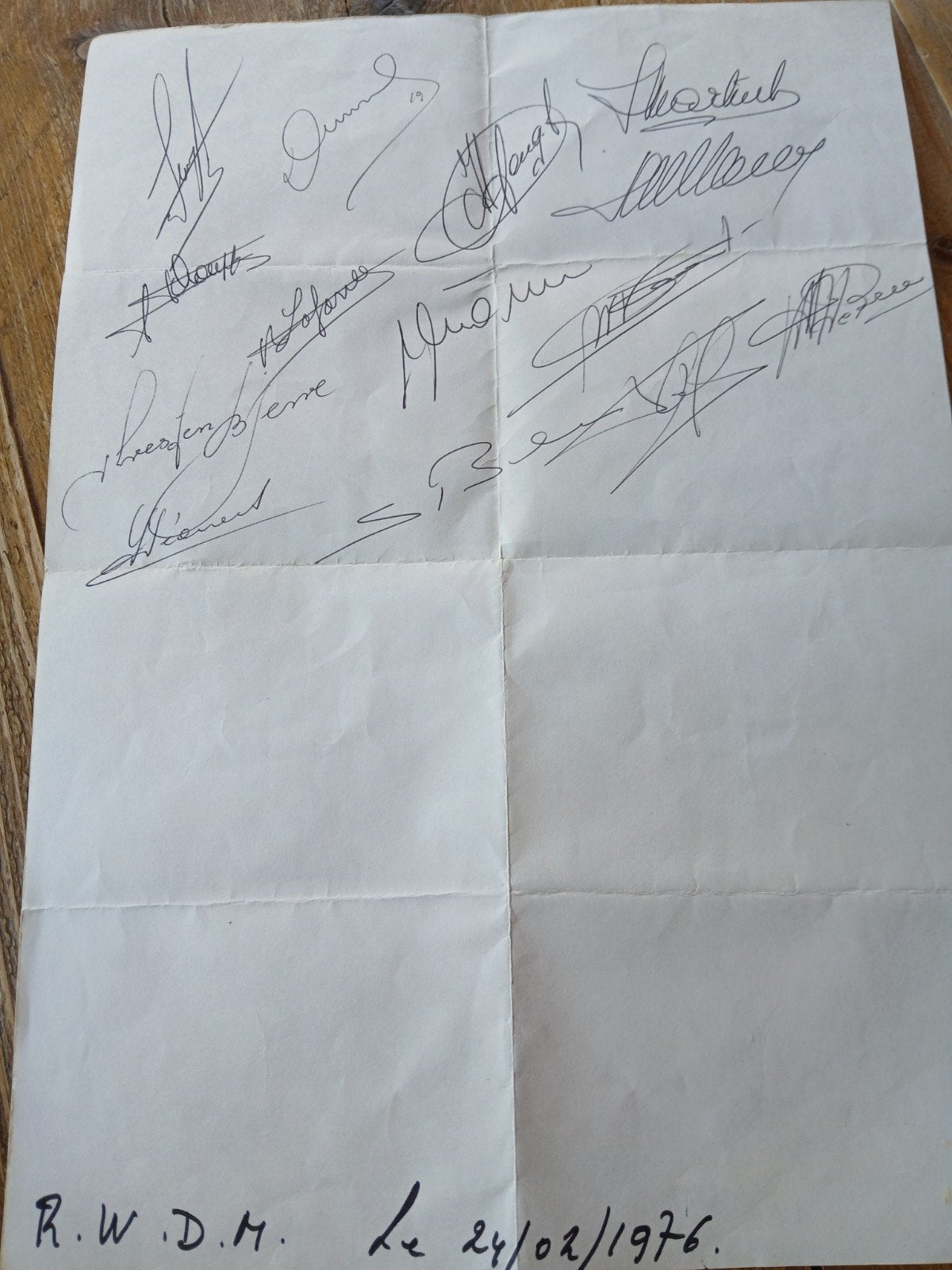 HANDTEKENIGEN VAN VOETBALLERS RWDM VAN 1976, Ophalen of Verzenden