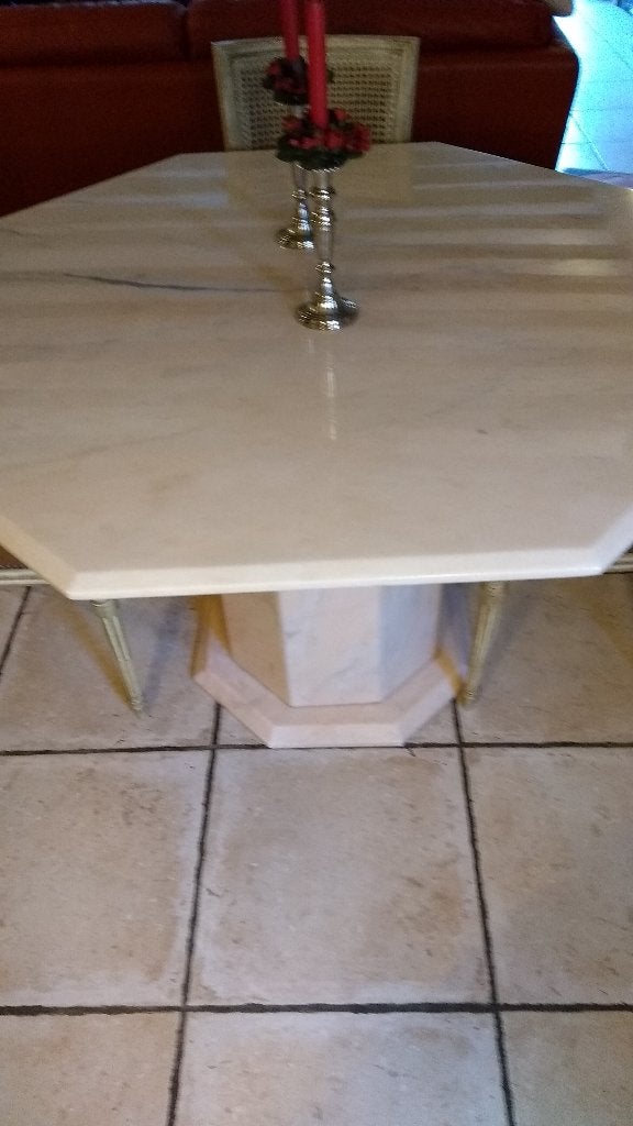 Table de salon en marbre, Maison & Meubles, 100 à 150 cm, Comme neuf, 100 à 150 cm, Enlèvement
