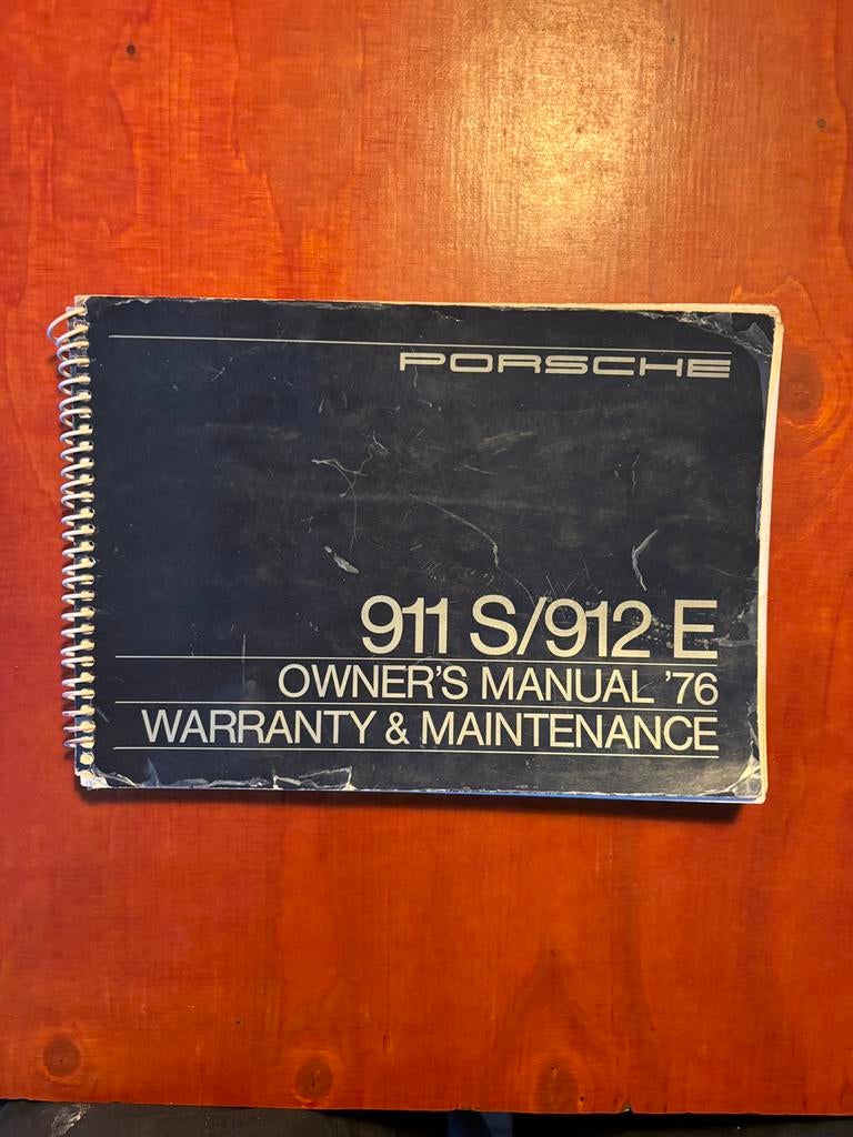 Porsche 911S/  912E Owners Manual, Autos : Divers, Modes d'emploi & Notices d'utilisation, Enlèvement ou Envoi
