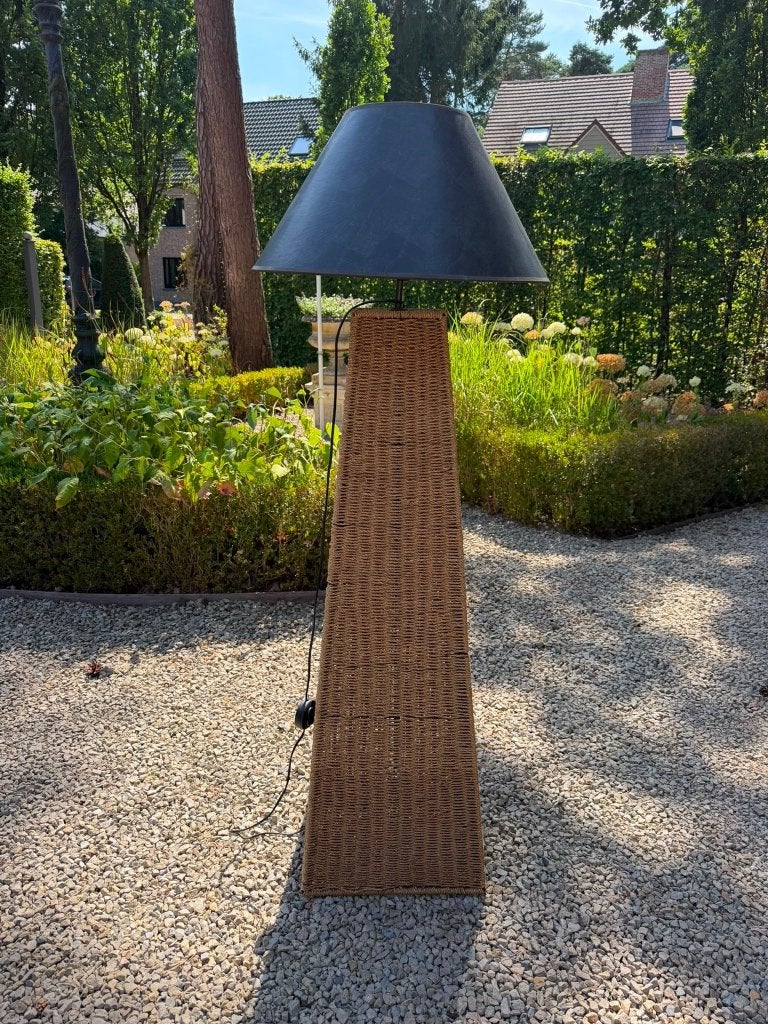 Prachtige rotan vintage lamp, in zeer goede staat, Antiek en Kunst, Curiosa en Brocante, Ophalen of Verzenden