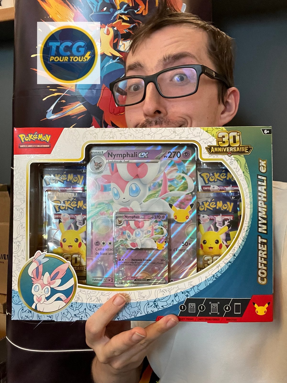 Pokémon 30 ans – Coffret Nymphali ex neuf scellé (4 boosters, Envoi, Comme neuf