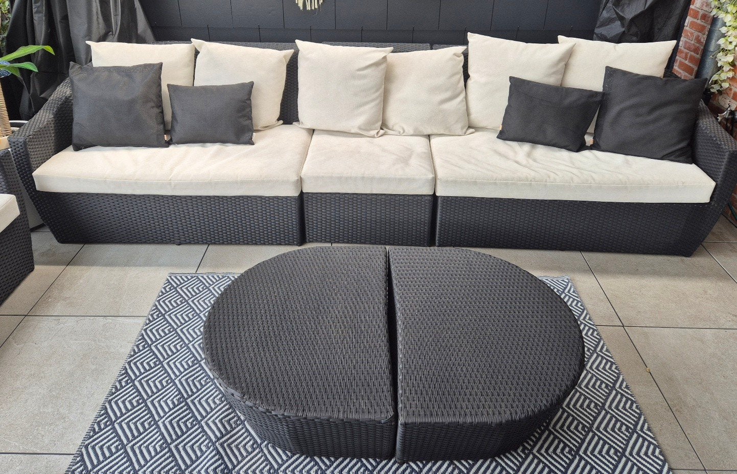 Set de lounge., Osier, Comme neuf, 8 places, Enlèvement