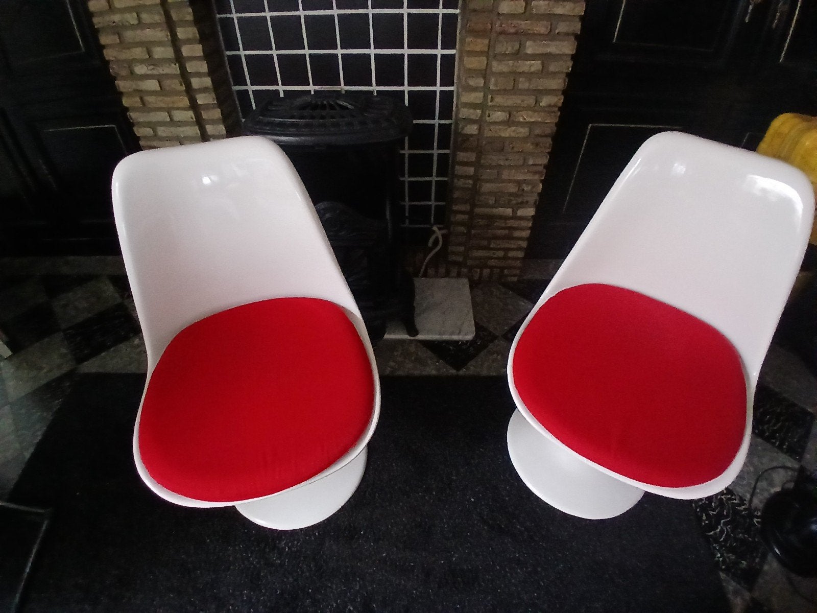 2 moderne stoelen, Ophalen, Kunststof, Twee, Wit