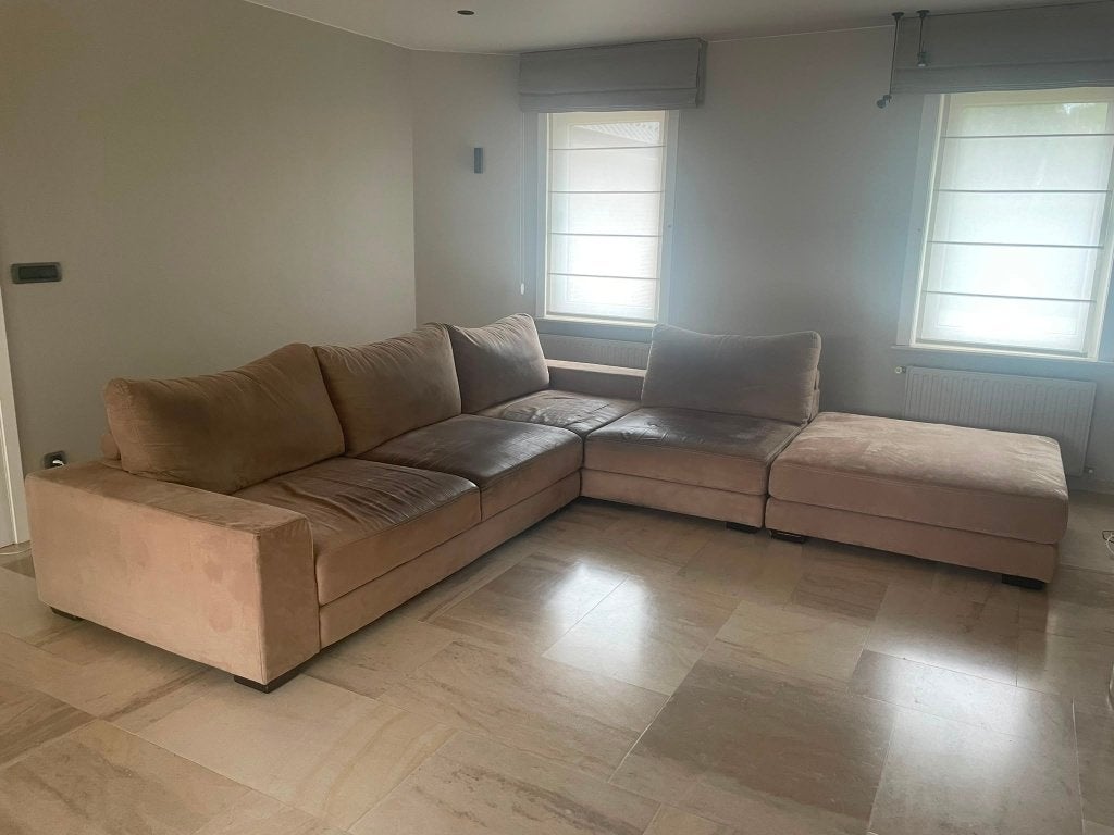 hoek salon in Nubuck-leder, Huis en Inrichting, Zetels | Zetels, Ophalen, Gebruikt, 100 tot 125 cm, Hoekbank