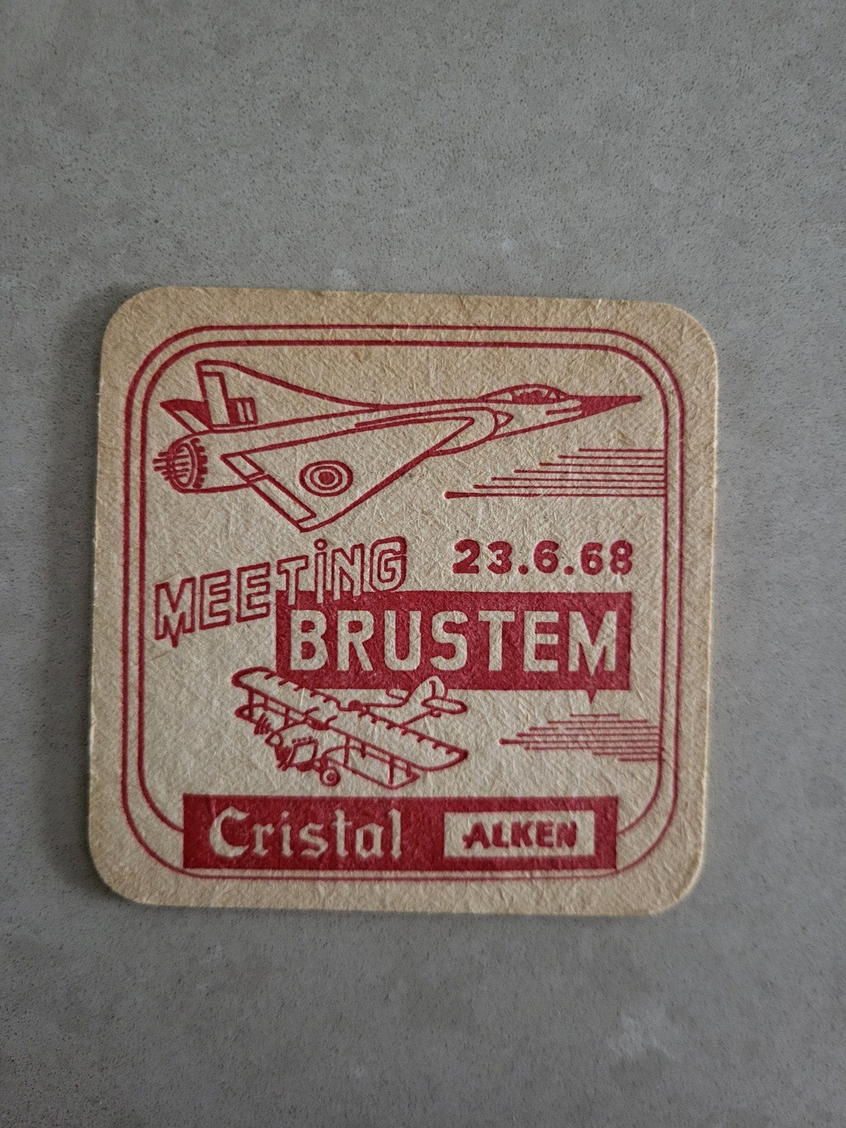 Cristal Alken viltje 1968, Ophalen of Verzenden, Gebruikt, Viltje(s), Overige merken
