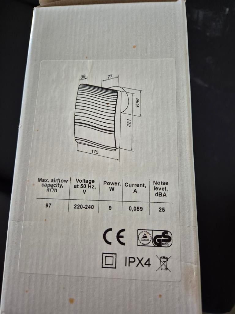 Ventilateur mural et de plafond SIKU 240 V 97 m³/h 100 (NOUV, Enlèvement ou Envoi, Neuf