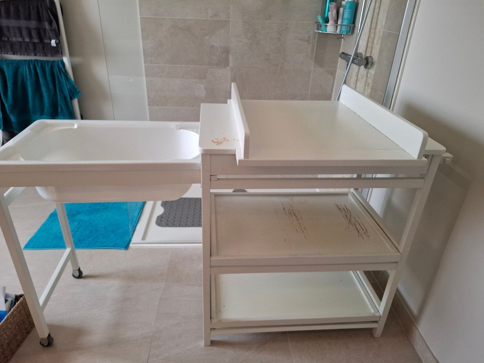 Quax verluiertafel met badje, Enfants & Bébés, Bains & Soins, Enlèvement, Baignoire