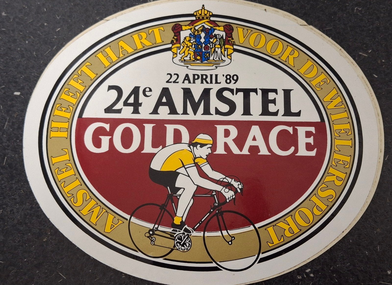 Autocollant cycliste vintage 1989 Amstel Gold Race, Enlèvement ou Envoi, Comme neuf, Sport