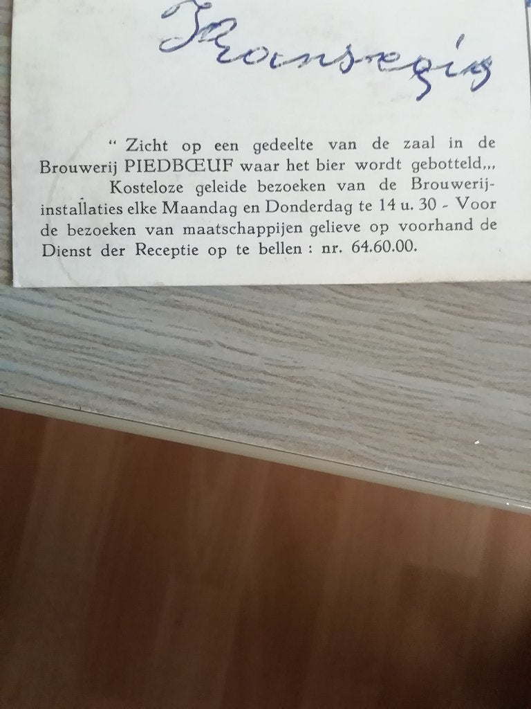 Postkaart brouwerij piedbouf, Verzamelen, Ophalen