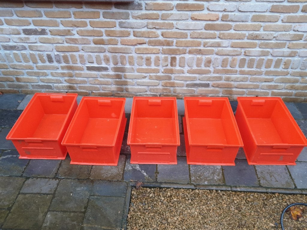Rode stapelbakken 30x46xH19, Doe-het-zelf en Bouw, Ophalen, Gebruikt, Minder dan 50 cm, Minder dan 40 cm