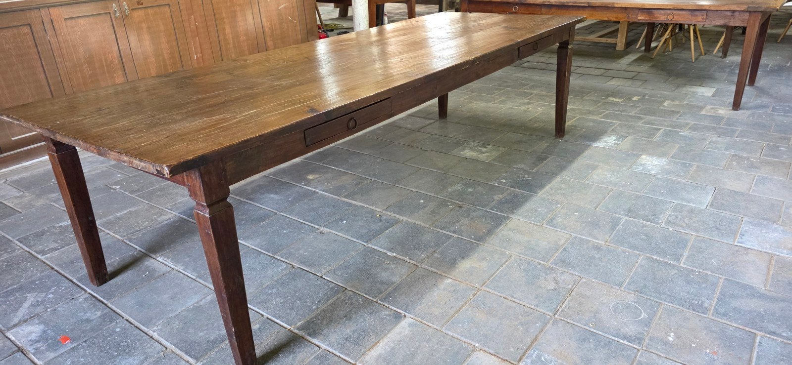 Ancienne table de ferme française de 3 mètres de long, beau, Antiquités & Art, Enlèvement ou Envoi