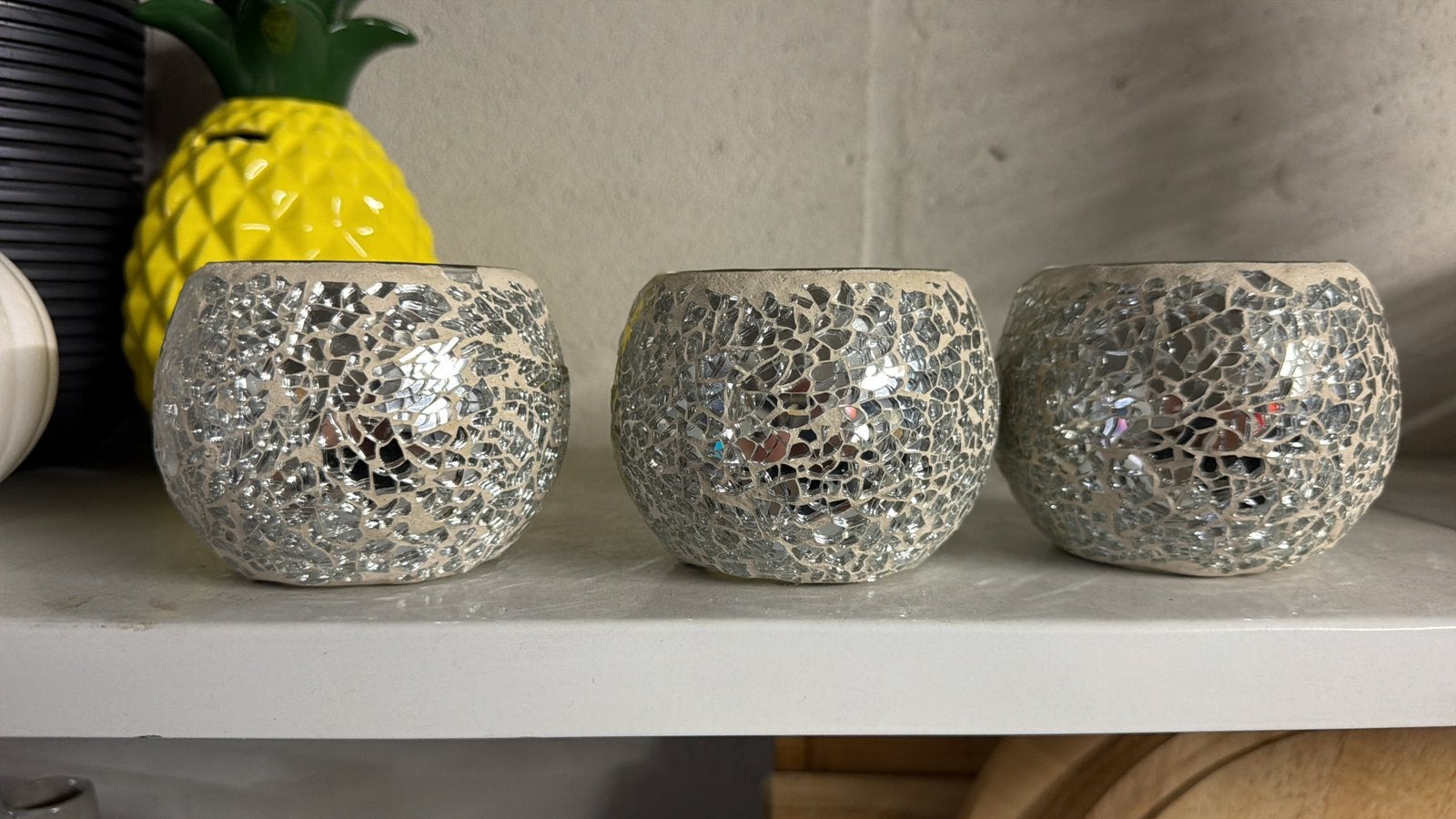 3 dezelfde potjes, Ophalen, Gebruikt, Zilver, Kaars