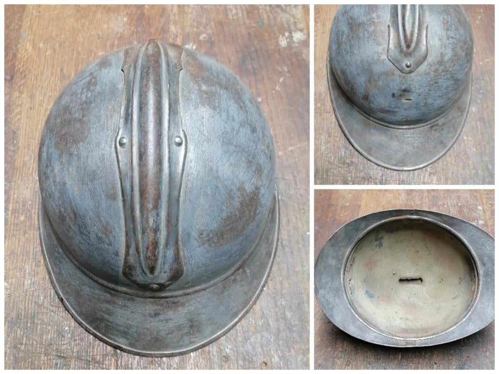 Gecamoufleerde Adrian militaire helm uit de  WO2, Verzenden, Overige soorten, Helm of Baret