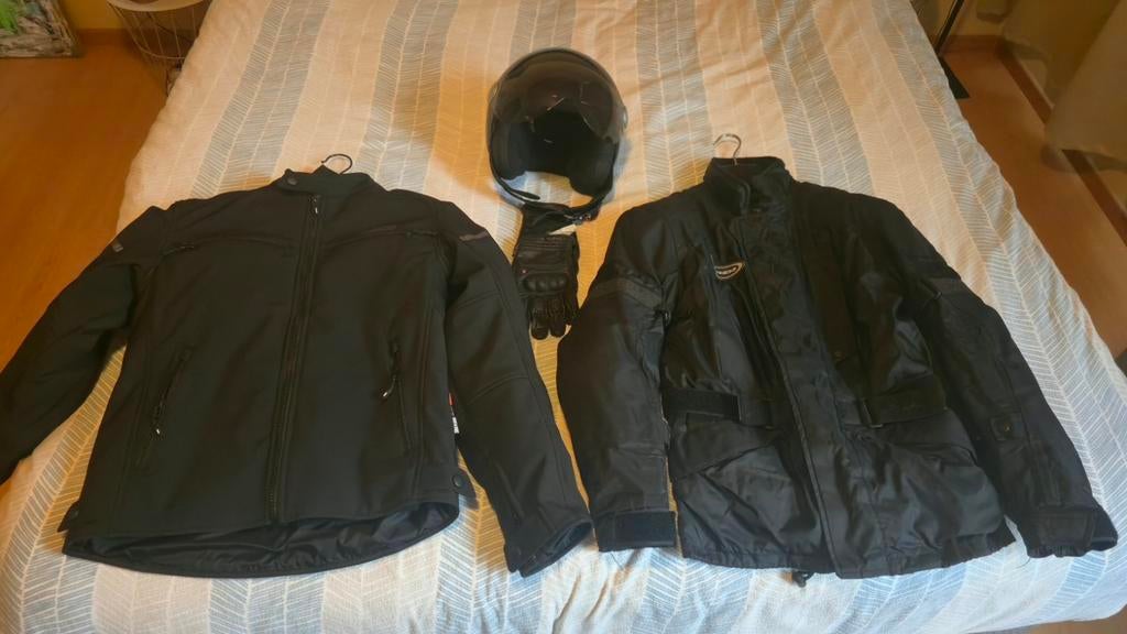 Motor jassen-Helm-handschoenen, Ophalen, Maat 52/54 (L)