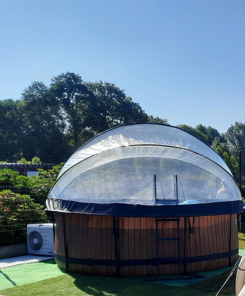 Zwembad met overkapping,zandfilterpomp,stofzuiger,trap,zeil, Jardin & Terrasse, Piscines, Enlèvement