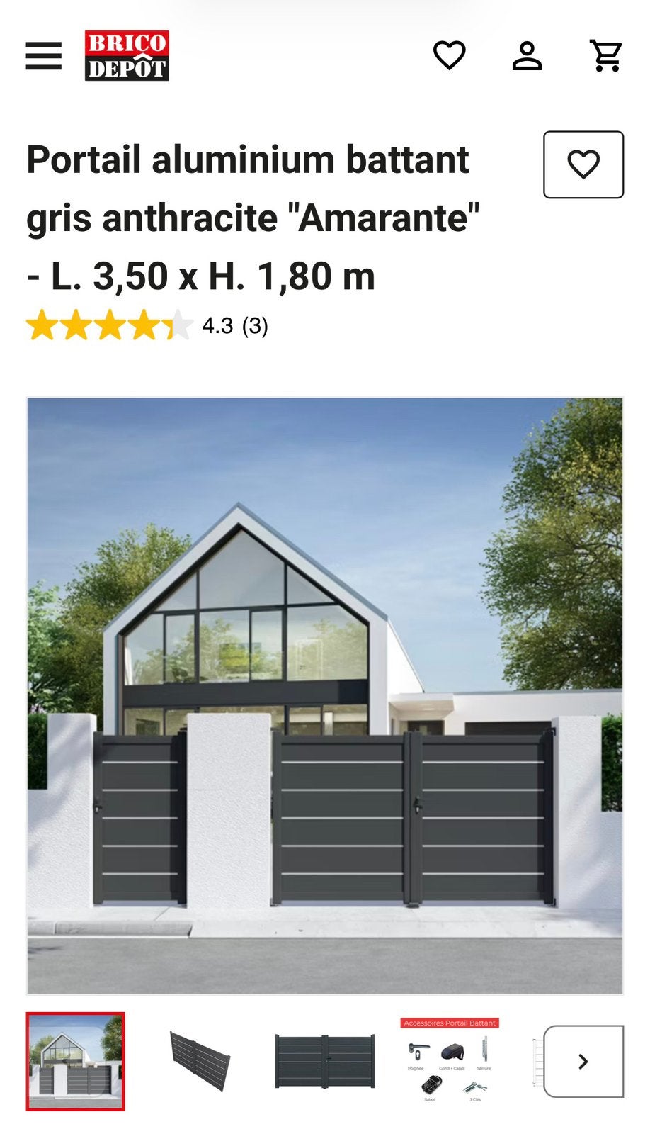 Portail et portillon de jardin neuf + moteur, Jardin & Terrasse, Enlèvement, Comme neuf
