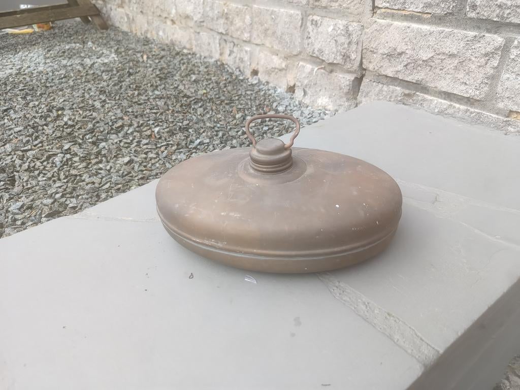 Zeer oude koperen/metalen Warmwaterkruik/ bedverwarmer, Ophalen
