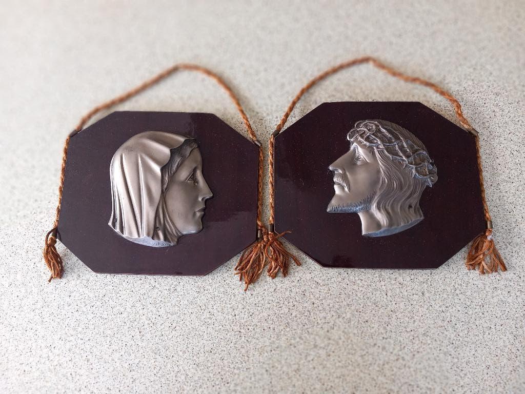VINTAGE/ Christus en de wenende Moeder Gods, Antiek en Kunst, Ophalen of Verzenden