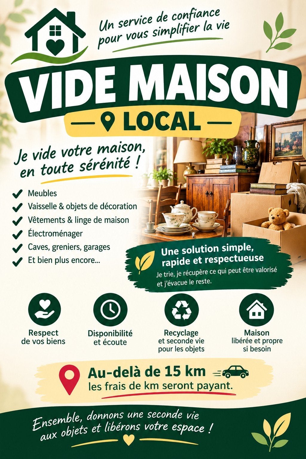 v ide maison, Enlèvement