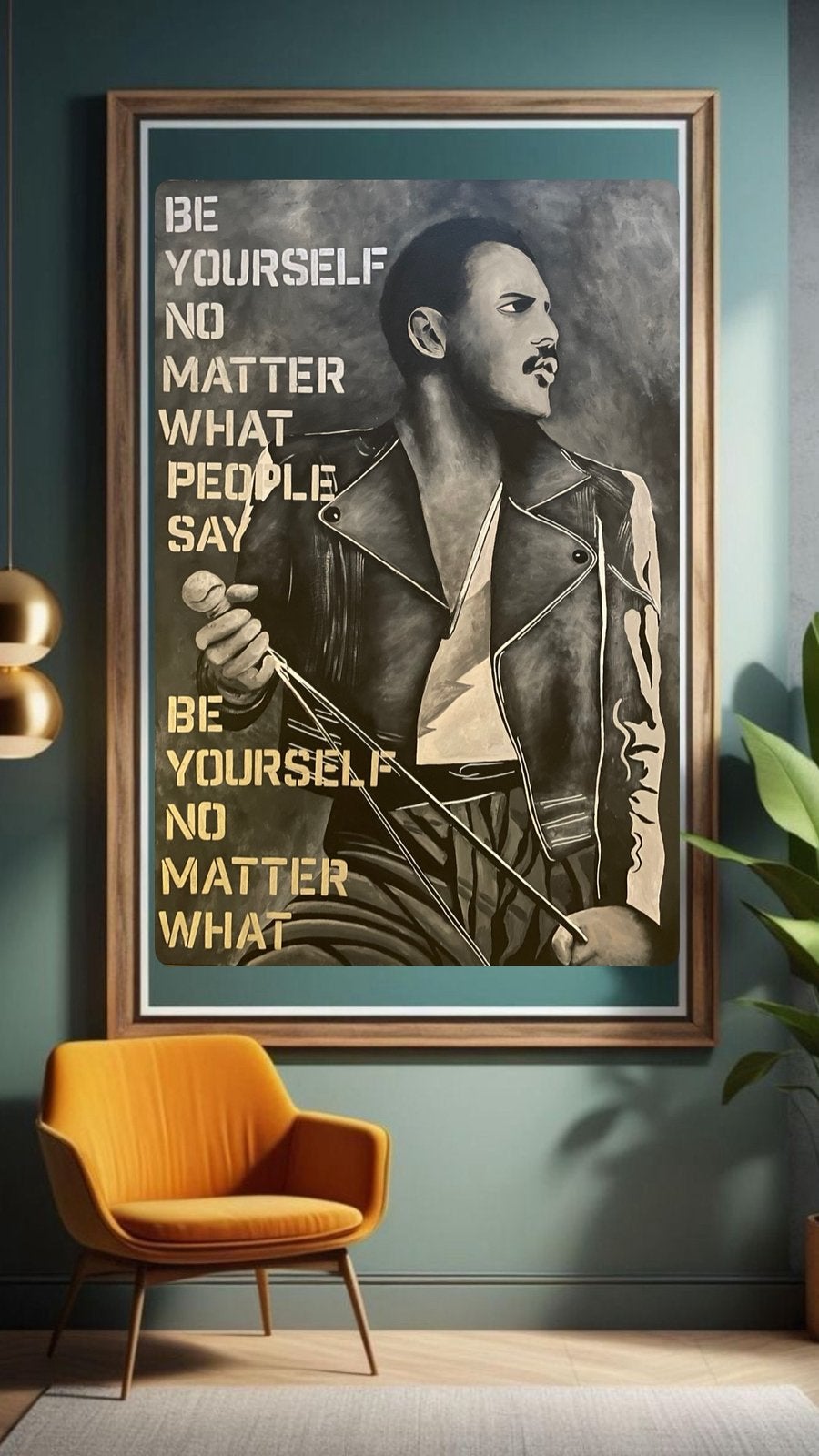 Freddie Mercury, Ophalen of Verzenden, Op houten frame