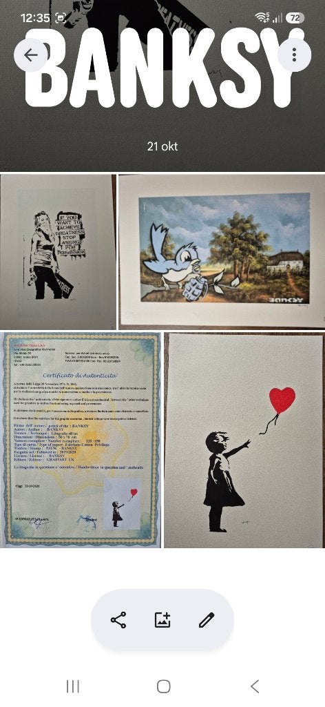 Banksy Lithografie offset 50x70 cm 120€/3, Antiquités & Art, Enlèvement ou Envoi, Lithographie