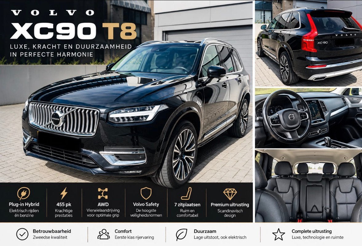 VOLVO XC90 T8 PLUG-IN HYBRIDE, Dealer onderhouden, 1969 cc, Leder, SUV of Terreinwagen