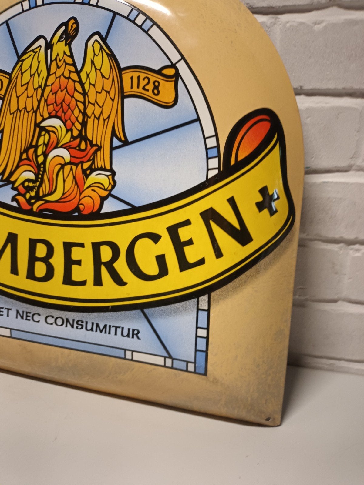 Gebold emaille reclamebord Grimbergen, Panneau publicitaire, ///, Enlèvement ou Envoi, ///